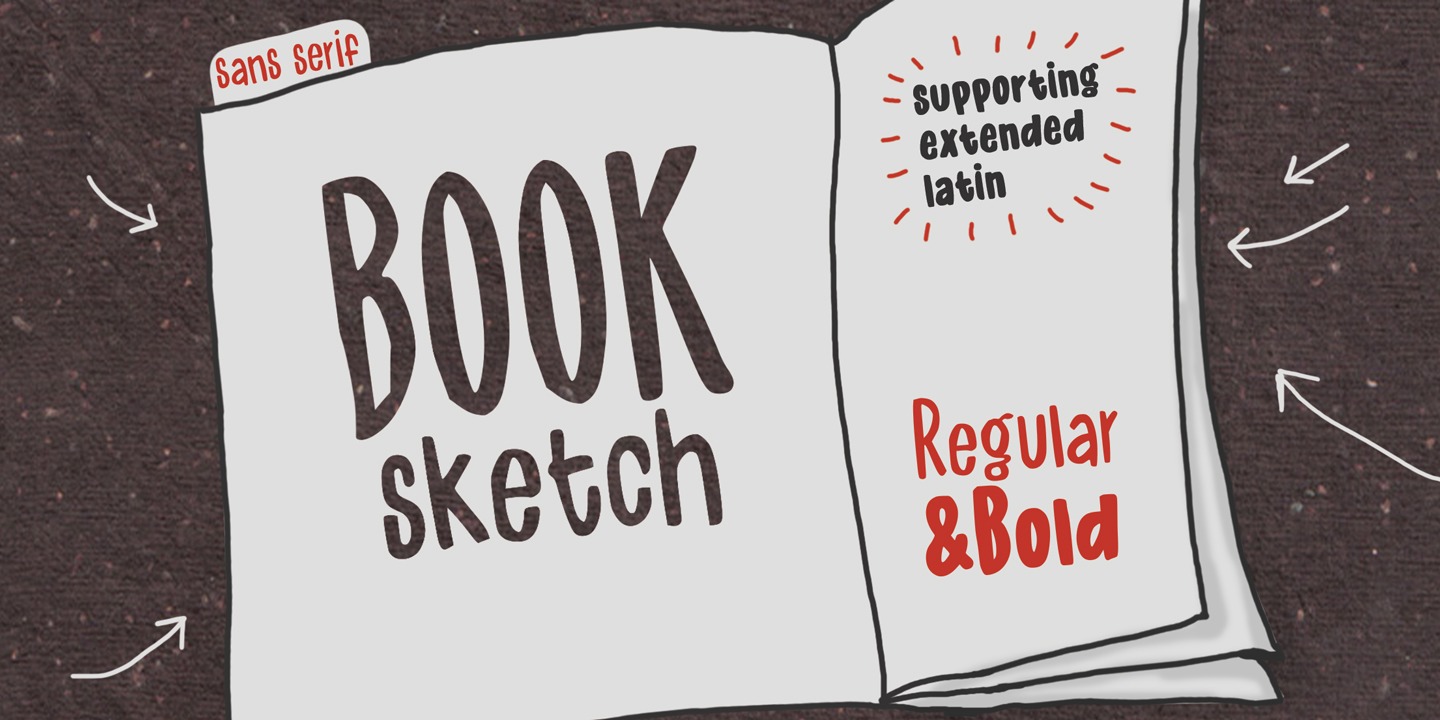Пример шрифта Book Sketch Regular